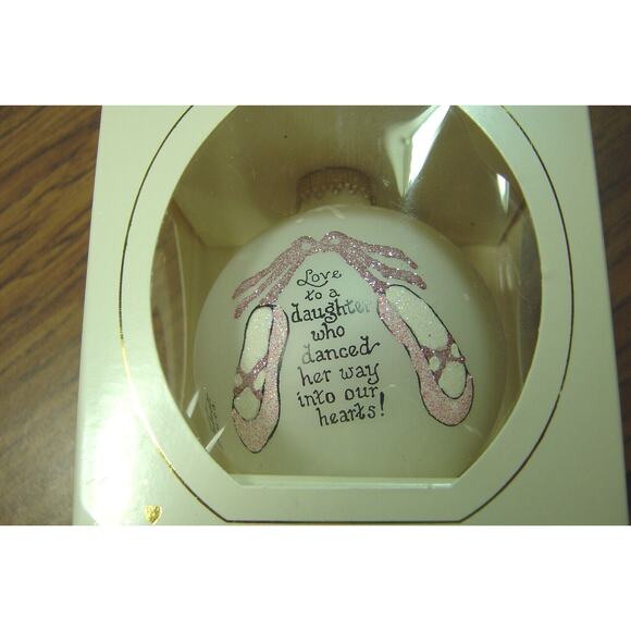 HANDPAINTED ORNAMENT BY TERESA THIBAULT-BALLERINA DAUGHTER-HEART GIFTS - Picture 1 of 5